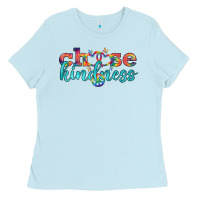 Baby Blue Lgbtq Choose Kindness With Heart And Peace Ladies Tee - BundleAndBundleShop