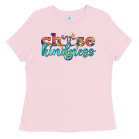 Bubblegum Pink Lgbtq Choose Kindness With Heart And Peace Ladies Tee - BundleAndBundleShop