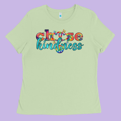 Lgbtq Choose Kindness With Heart And Peace Ladies Tee Designed By Bundleandbundleshop