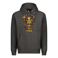 Charcoal Heather mardi gras crawfish Premium Hoodie - FaDigitalArtStudio