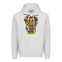 Dove Grey mardi gras crawfish Premium Hoodie - FaDigitalArtStudio