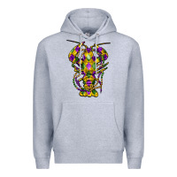 Heather Grey mardi gras crawfish Premium Hoodie - FaDigitalArtStudio
