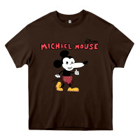 Chocolate Brown michael the mouse Heavy Core Tee - tuanDangUi