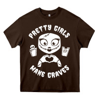 Chocolate Brown pretty girls make graves Heavy Core Tee - tuanDangUi