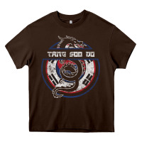 Chocolate Brown Tang Soo Do Hoodie Martial Arts Gift Dragon Korean Heavy Core Tee - tuanDangUi