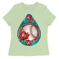 Matcha baseball and western roses teardrop  7 Ladies Tee - BundleAndBundleShop
