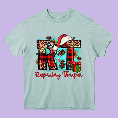 Christmas Rt Respiratory Therapist Heavy Core Tee Designed By Jahusdesignshop