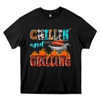 Black chillin and grilling Heavy Core Tee - MaliasSmallBusiness