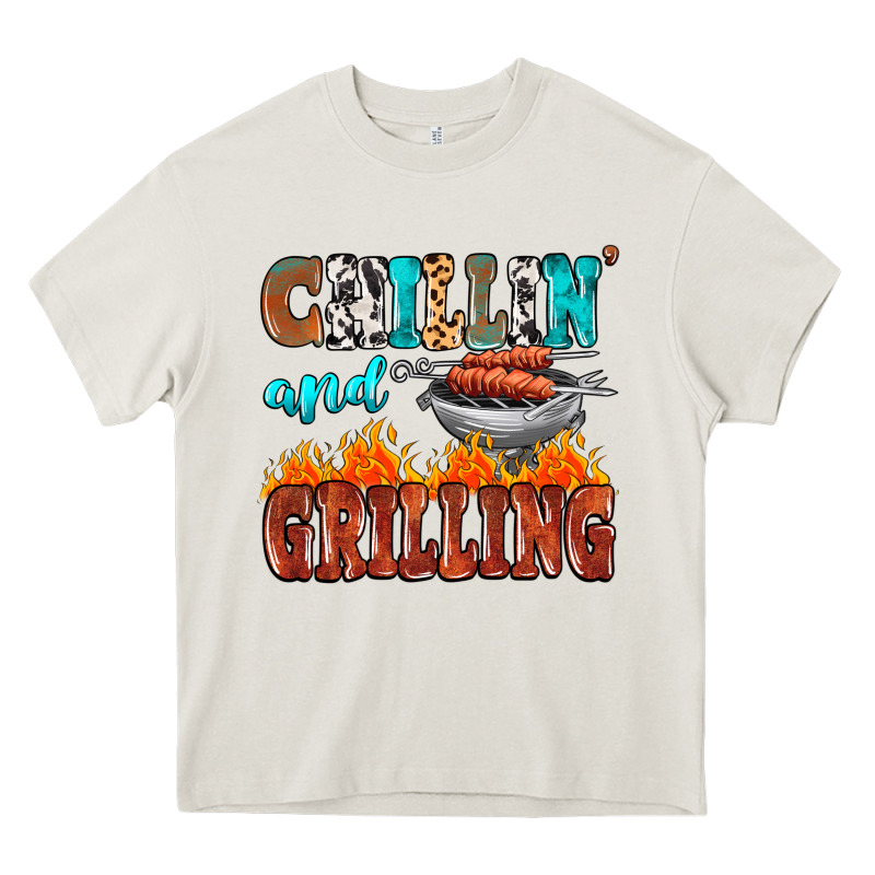 Chillin And Grilling Heavy Core Tee by MaliasSmallBusiness | Teevron