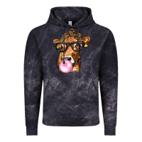 Cloud Black Cow Lick with Leopard Bandana Vintage Hoodie - texasbilliewilder