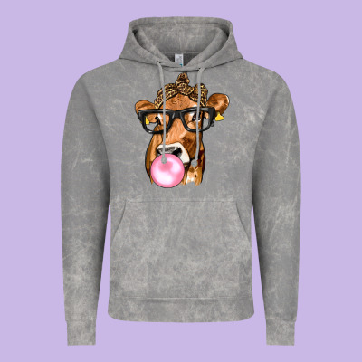 Cow Lick With Leopard Bandana Vintage Hoodie Designed By Texasbilliewilder