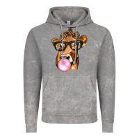 Cloud Rock Cow Lick with Leopard Bandana Vintage Hoodie - texasbilliewilder