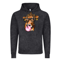 Vintage Black Cow Lick with Leopard Bandana Vintage Hoodie - texasbilliewilder