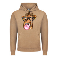 Vintage Coffee Cow Lick with Leopard Bandana Vintage Hoodie - texasbilliewilder