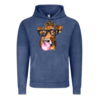Vintage Denim Cow Lick with Leopard Bandana Vintage Hoodie - texasbilliewilder