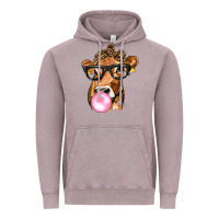Vintage Zinc Cow Lick with Leopard Bandana Vintage Hoodie - texasbilliewilder