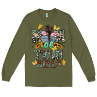 Army Green mom of twin girls mother's day Long Sleeve Tee - CowGirlArtShop