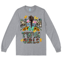 Heather Grey mom of twin girls mother's day Long Sleeve Tee - CowGirlArtShop