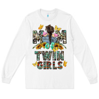 White mom of twin girls mother's day Long Sleeve Tee - CowGirlArtShop