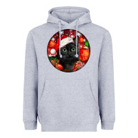 Heather Grey christmas bombay cat Heavyweight Hoodie - LillyAllenDesigns