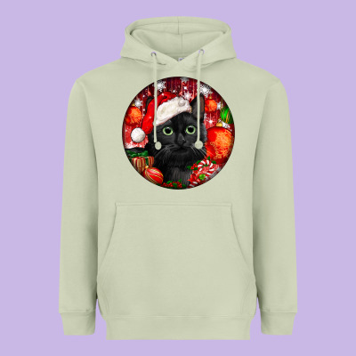 Christmas Bombay Cat Heavyweight Hoodie Designed By Lillyallendesigns