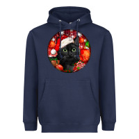Navy christmas bombay cat Heavyweight Hoodie - LillyAllenDesigns