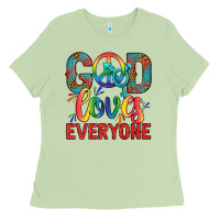 Matcha Lgbtq God Loves Everyone With Unicorn Ladies Tee - BundleAndBundleShop