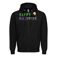 Black happy halloween Zipper Hoodie - BundleAndBundleShop