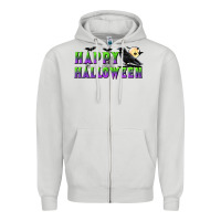 Dove Grey happy halloween Zipper Hoodie - BundleAndBundleShop