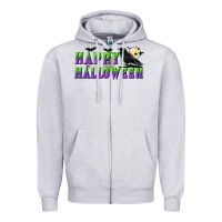 Heather Grey happy halloween Zipper Hoodie - BundleAndBundleShop