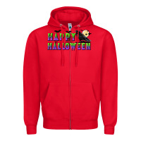 Red happy halloween Zipper Hoodie - BundleAndBundleShop