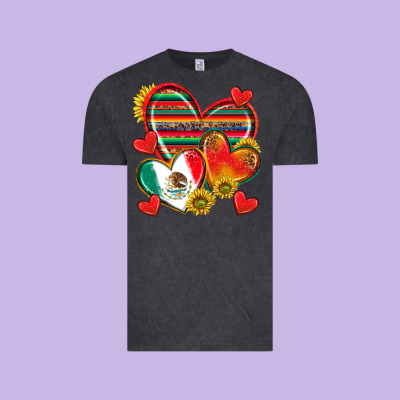 Mexican Hearts Vintage Tee Designed By Texasbilliewilder
