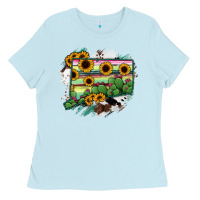 Baby Blue Connecticut State Map Ladies Tee - RanaPortraitStore