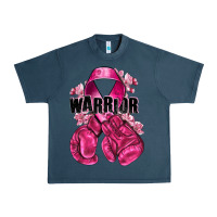 Midnight Navy Warrior Breast Cancer with boxing gloves Urban Heavy Tee - NancyCooperArtShop