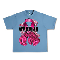 Pebble Blue Warrior Breast Cancer with boxing gloves Urban Heavy Tee - NancyCooperArtShop