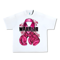 White Warrior Breast Cancer with boxing gloves Urban Heavy Tee - NancyCooperArtShop