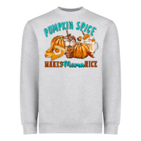 Heather Grey Pumpkin Spice Make Mama Nice Heavyweight Sweatshirt - FaDigitalArtStudio