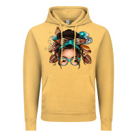 Vintage Mustard american football messy bun Vintage Hoodie - texasbilliewilder