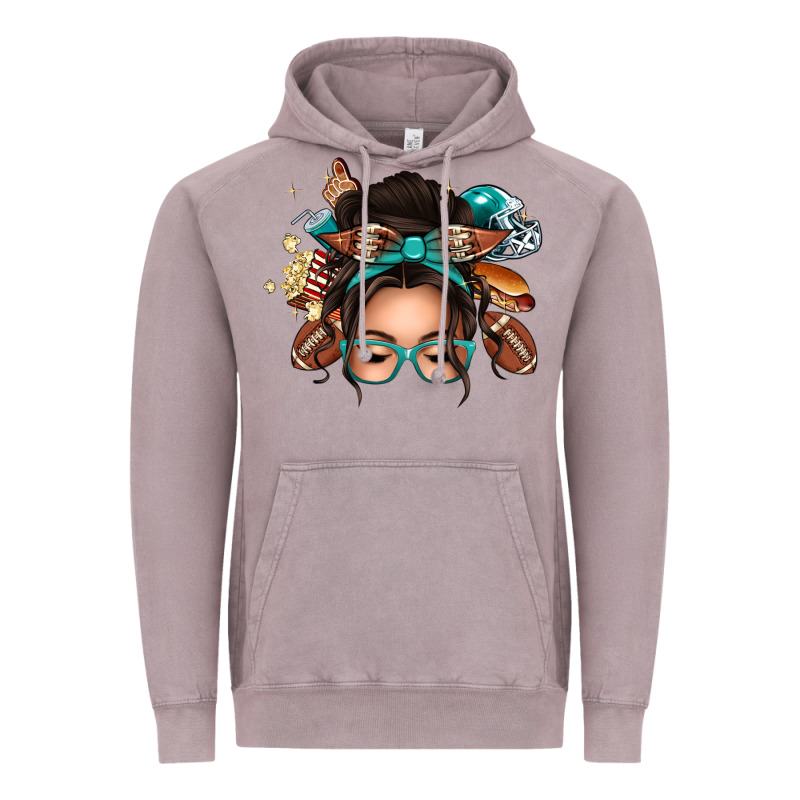 American Football Messy Bun Vintage Hoodie by texasbilliewilder | Teevron