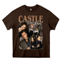 Chocolate Brown castle Heavy Core Tee - tuanDangUi