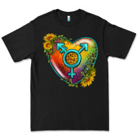 Black Lgbtq Heart With Sunflower Premium Tee - BundleAndBundleShop