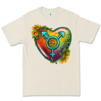 Bone Lgbtq Heart With Sunflower Premium Tee - BundleAndBundleShop