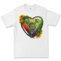 White Lgbtq Heart With Sunflower Premium Tee - BundleAndBundleShop