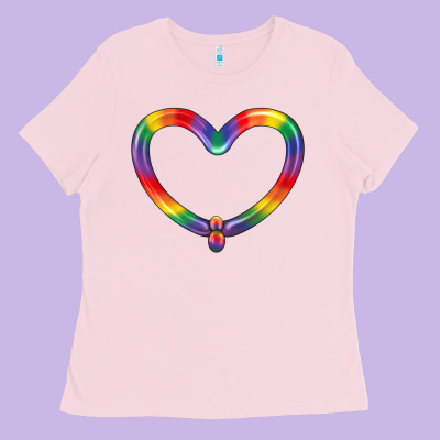 Lgbtq Heart Balloon Ladies Tee Designed By Bundleandbundleshop