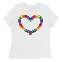 White Lgbtq Heart Balloon Ladies Tee - BundleAndBundleShop