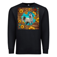 Black arabian horse Premium Sweatshirt - LillyAllenDesigns