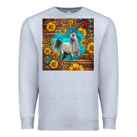 Heather Grey arabian horse Premium Sweatshirt - LillyAllenDesigns