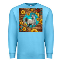 Ocean Blue arabian horse Premium Sweatshirt - LillyAllenDesigns