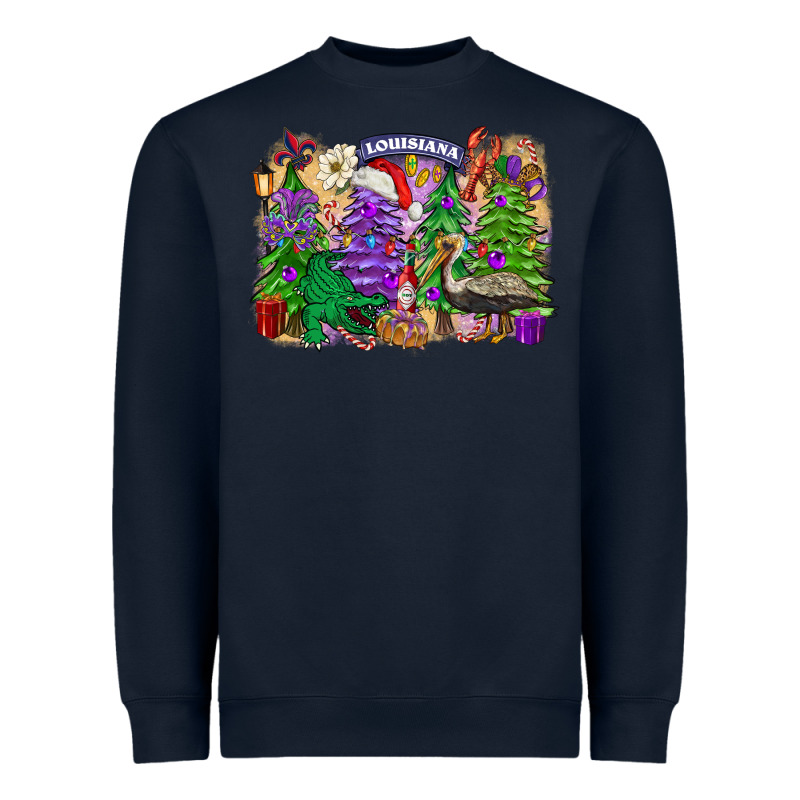 Christmas Louisiana Mardi Gras Trees Heavyweight Sweatshirt by FaDigitalArtStudio | Teevron