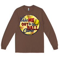Chestnut take me out to the ball game softball Long Sleeve Tee - CowGirlArtShop